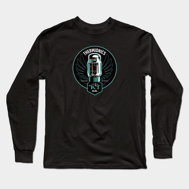 Winged KT66 vacuum tube for audio lovers Long Sleeve T-Shirt by SerifsWhiskey
